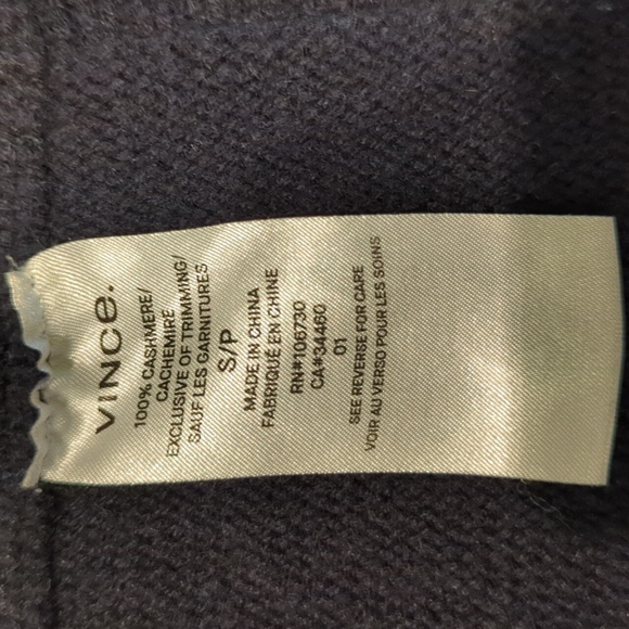 Vince 100% cashmere Dark Navy Blue Women's Cardigan - Picture 5 of 5